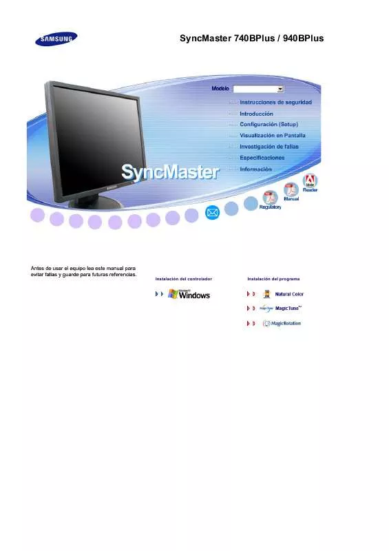 Mode d'emploi SAMSUNG SYNCMASTER 740B PLUS