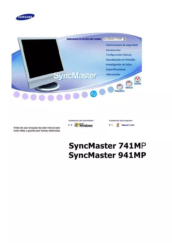 Mode d'emploi SAMSUNG SYNCMASTER 741MP