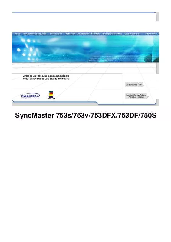 Mode d'emploi SAMSUNG SYNCMASTER 753DFX