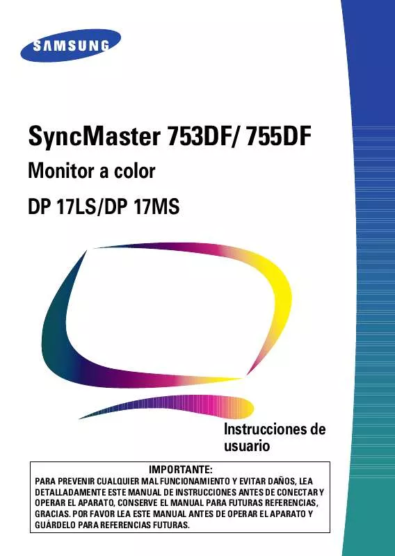 Mode d'emploi SAMSUNG SYNCMASTER 755DF