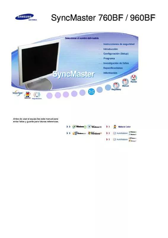 Mode d'emploi SAMSUNG SYNCMASTER 760BF