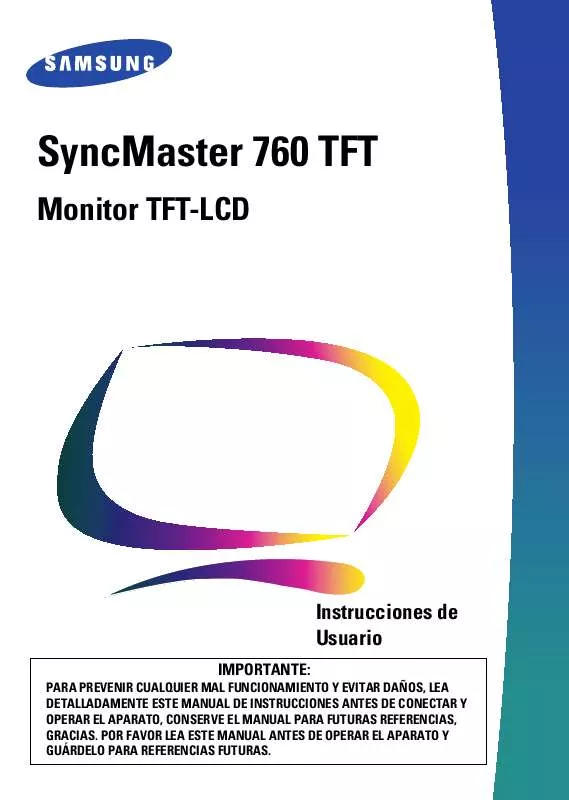 Mode d'emploi SAMSUNG SYNCMASTER 760TFT