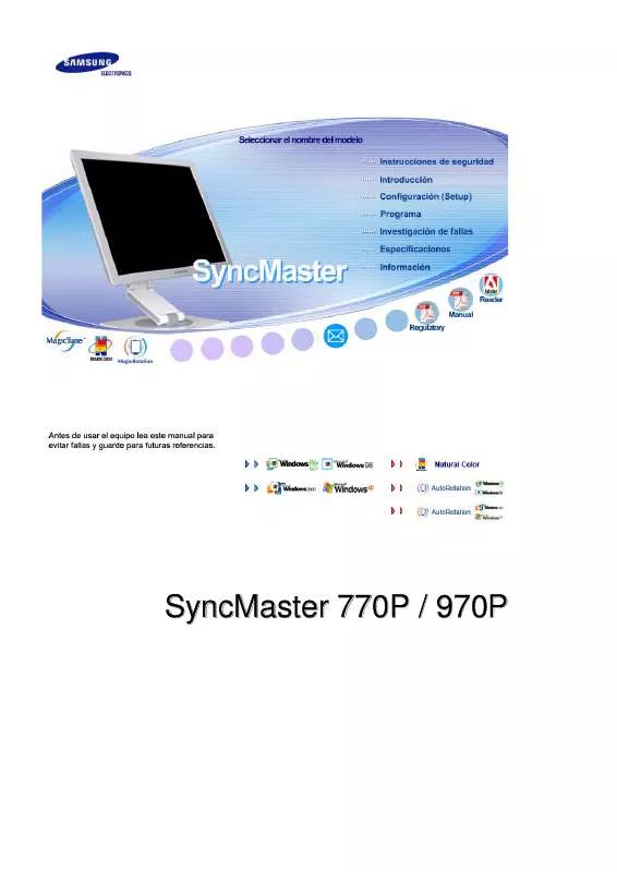 Mode d'emploi SAMSUNG SYNCMASTER 770P