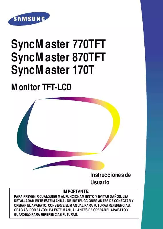 Mode d'emploi SAMSUNG SYNCMASTER 770TFT