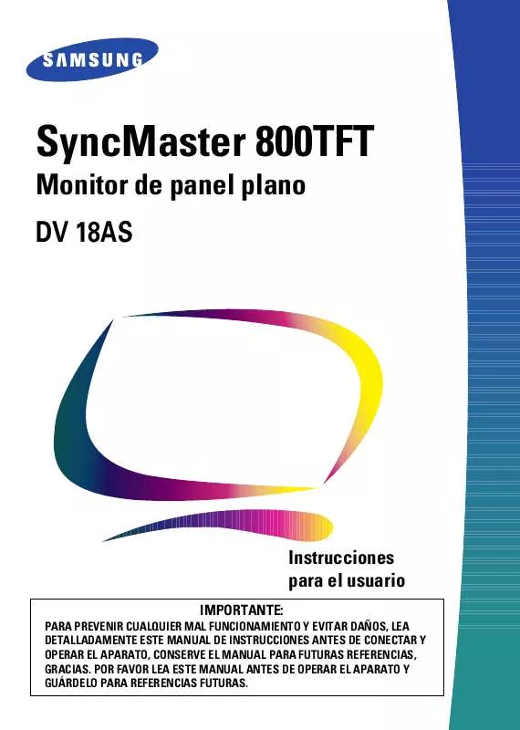 Mode d'emploi SAMSUNG SYNCMASTER 800TFT