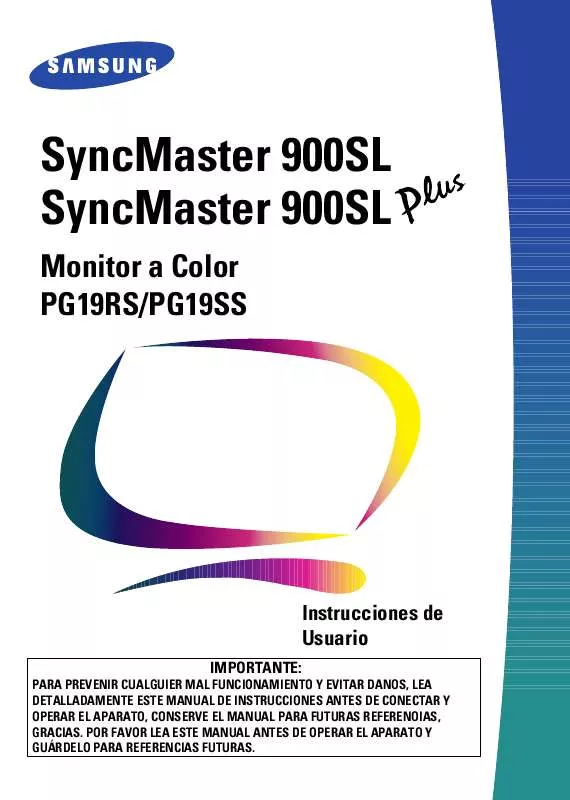 Mode d'emploi SAMSUNG SYNCMASTER 900SL PLUS