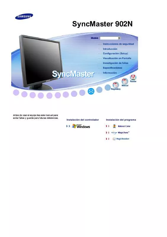 Mode d'emploi SAMSUNG SYNCMASTER 902N