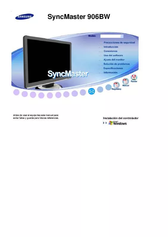 Mode d'emploi SAMSUNG SYNCMASTER 906BW