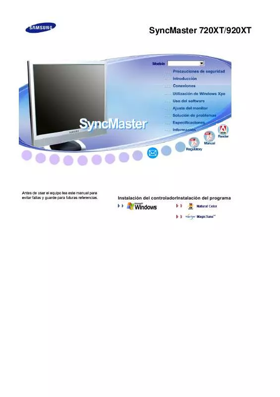 Mode d'emploi SAMSUNG SYNCMASTER 920XT