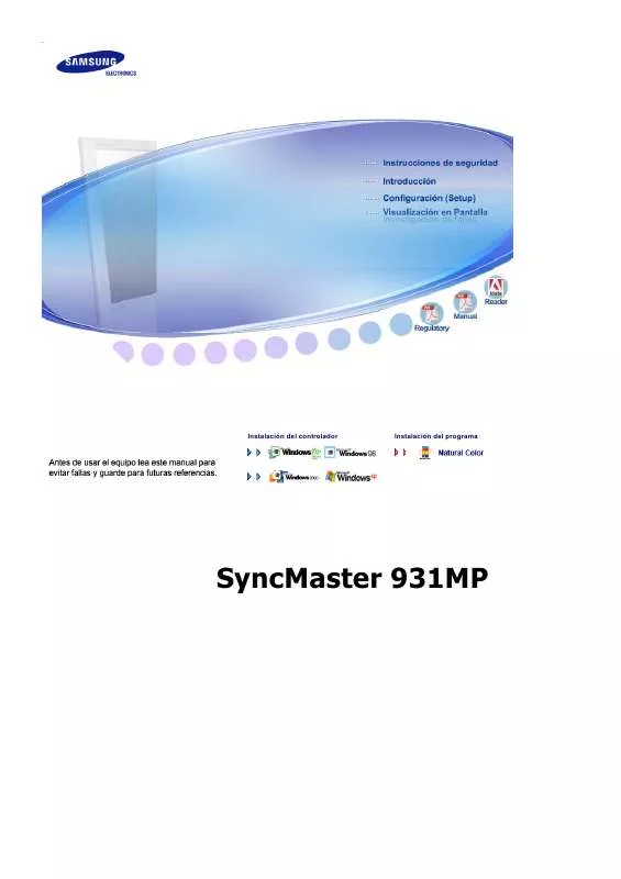 Mode d'emploi SAMSUNG SYNCMASTER 931MP