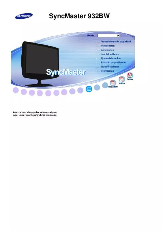 Mode d'emploi SAMSUNG SYNCMASTER 932BW