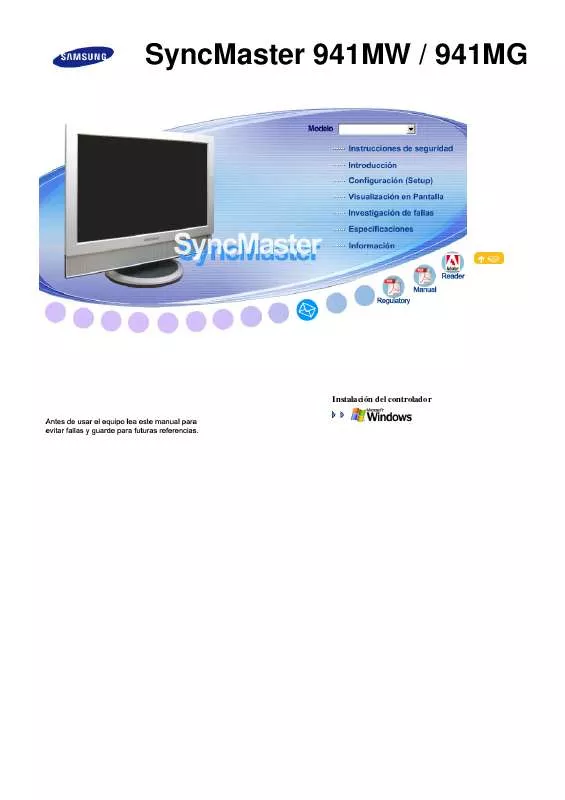 Mode d'emploi SAMSUNG SYNCMASTER 941MW