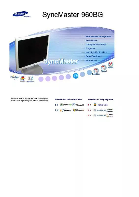 Mode d'emploi SAMSUNG SYNCMASTER 960BG