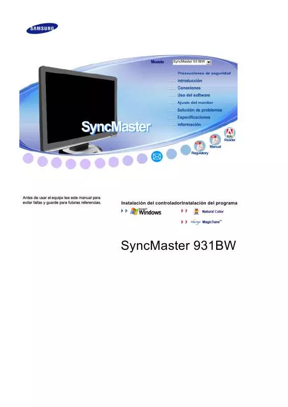 Mode d'emploi SAMSUNG SYNCMASTER 961BW