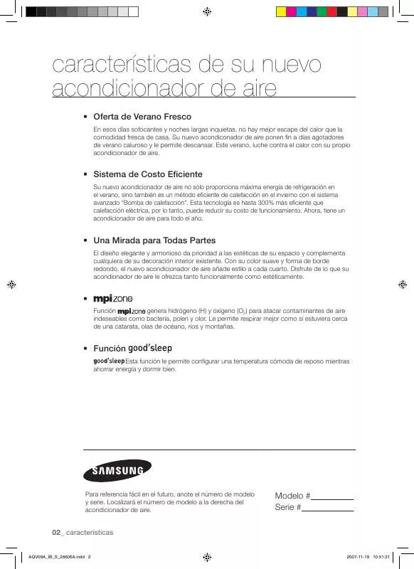 Mode d'emploi SAMSUNG AQV09AWAN