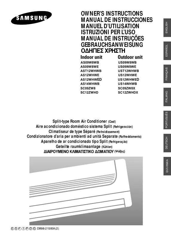 Mode d'emploi SAMSUNG AS09W8WB-XAP