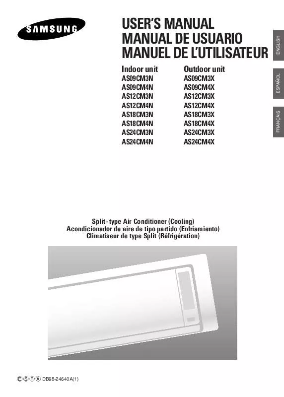 Mode d'emploi SAMSUNG AS18CM3-XAX