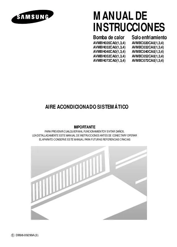 Mode d'emploi SAMSUNG AV-MBH020CA0XAX