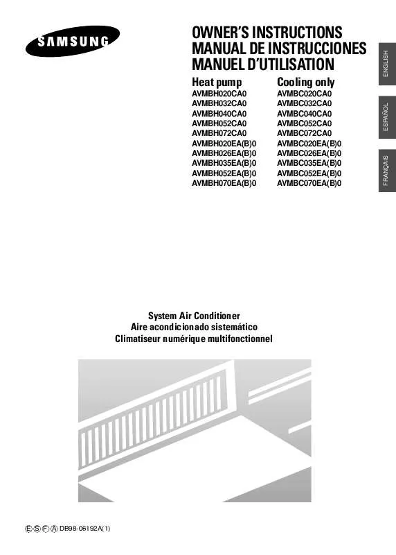 Mode d'emploi SAMSUNG AV-MBH026EA0