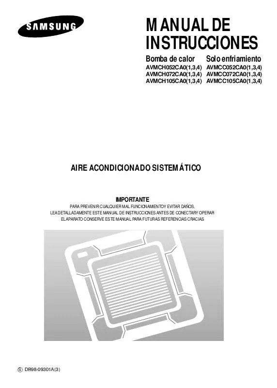 Mode d'emploi SAMSUNG AV-MCC105CA0