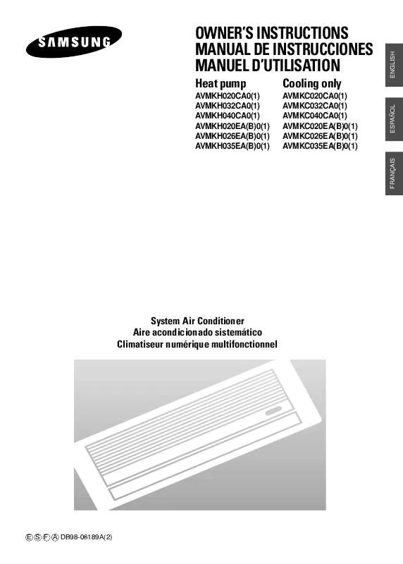 Mode d'emploi SAMSUNG AV-MKH020CA0