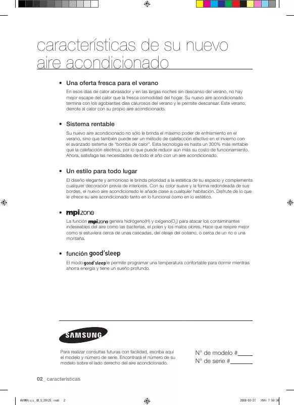 Mode d'emploi SAMSUNG AV-XWVH036EE