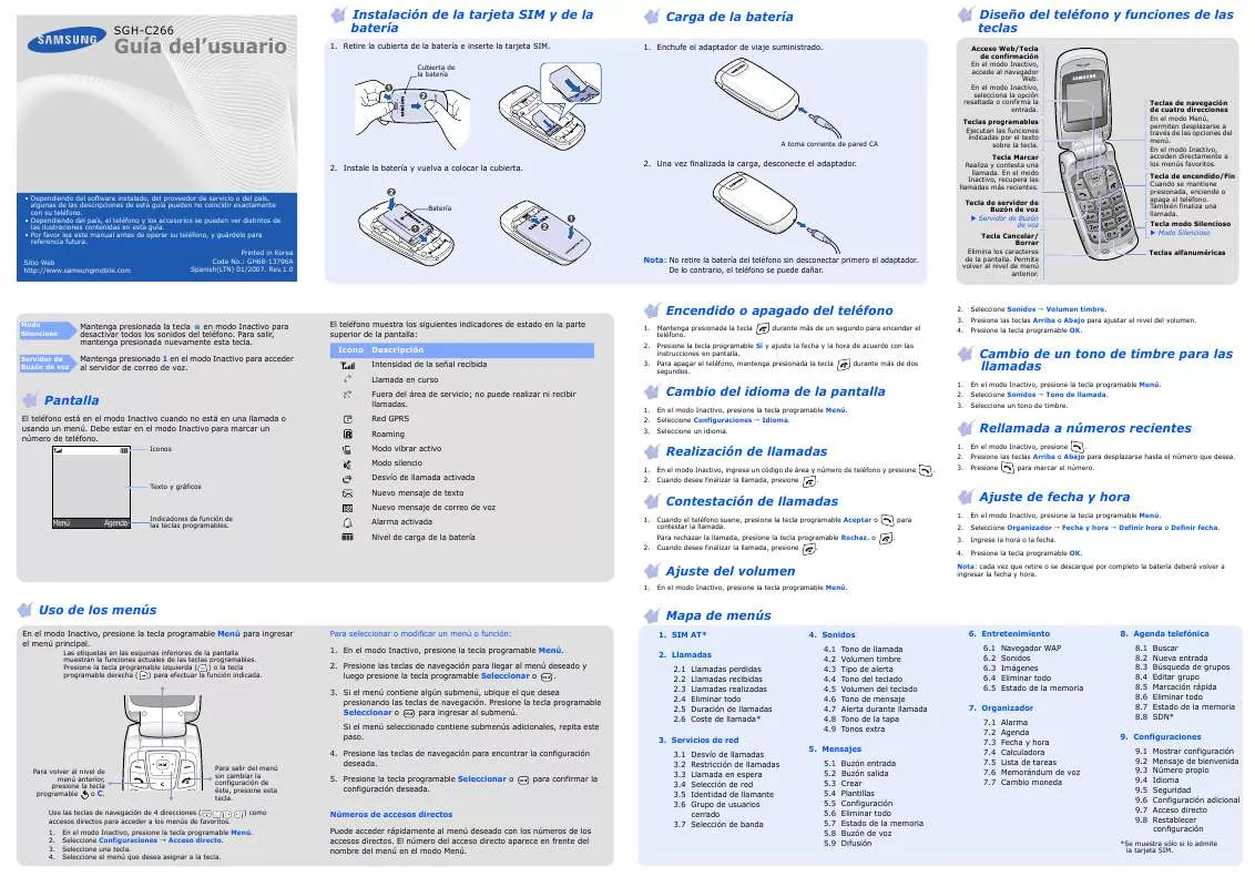 Mode d'emploi SAMSUNG C266