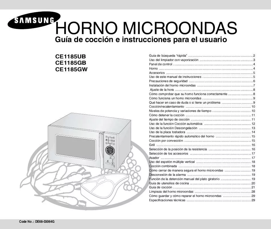 Mode d'emploi SAMSUNG CE1185UB