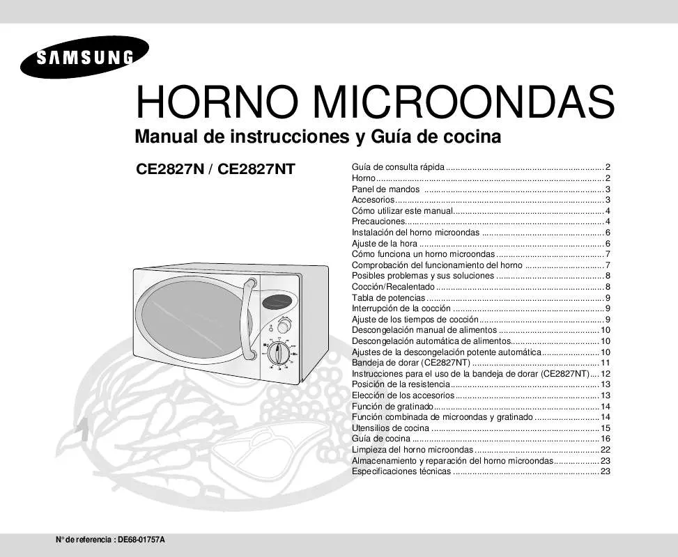 Mode d'emploi SAMSUNG CE2827NT