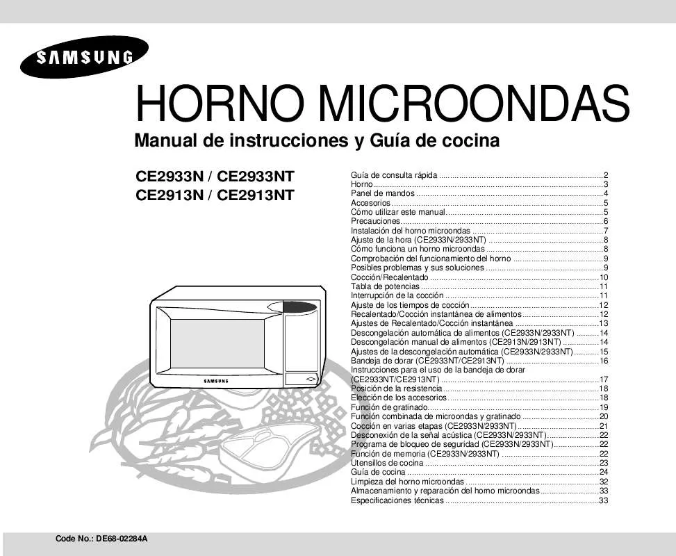 Mode d'emploi SAMSUNG CE2933N