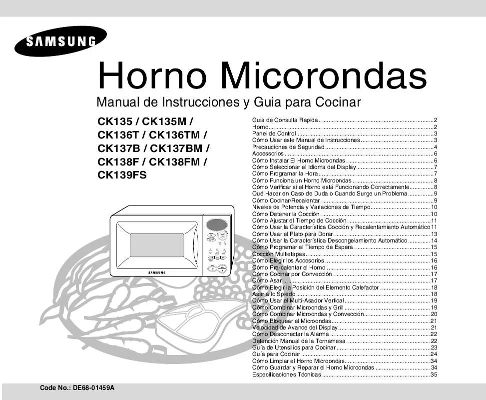 Mode d'emploi SAMSUNG CK135