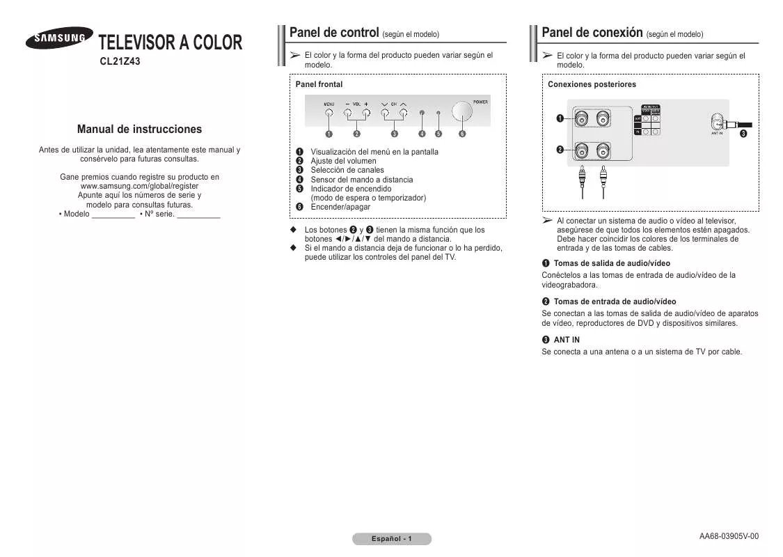 Mode d'emploi SAMSUNG CL-21Z43MJ