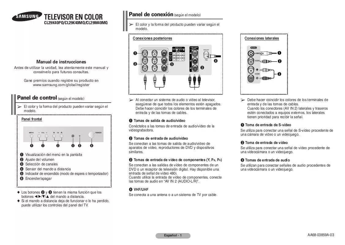 Mode d'emploi SAMSUNG CL-29K40MQ