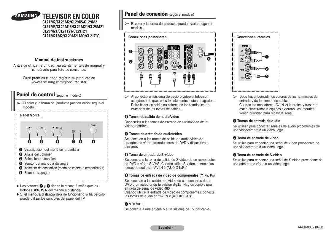 Mode d'emploi SAMSUNG CL-29M2MQ