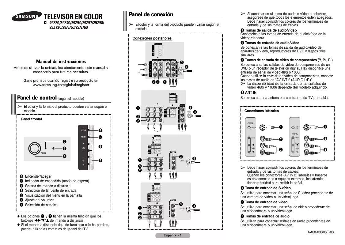 Mode d'emploi SAMSUNG CL-29Z40MQ