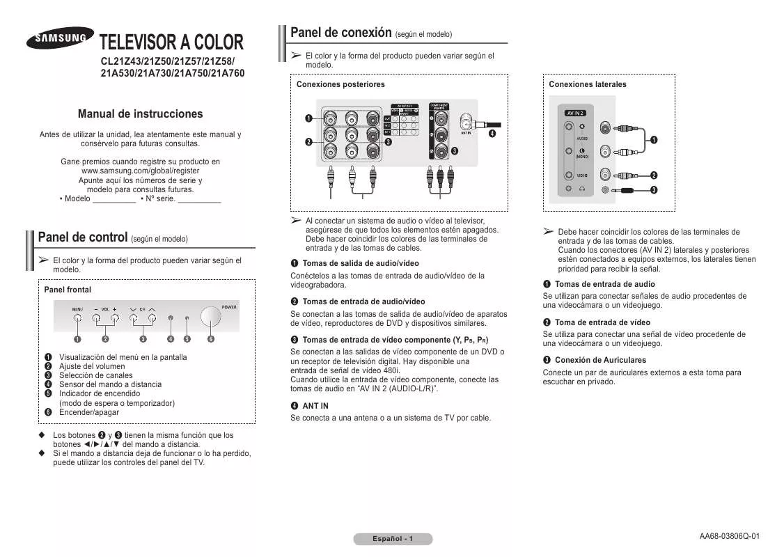 Mode d'emploi SAMSUNG CL-29Z58MQ