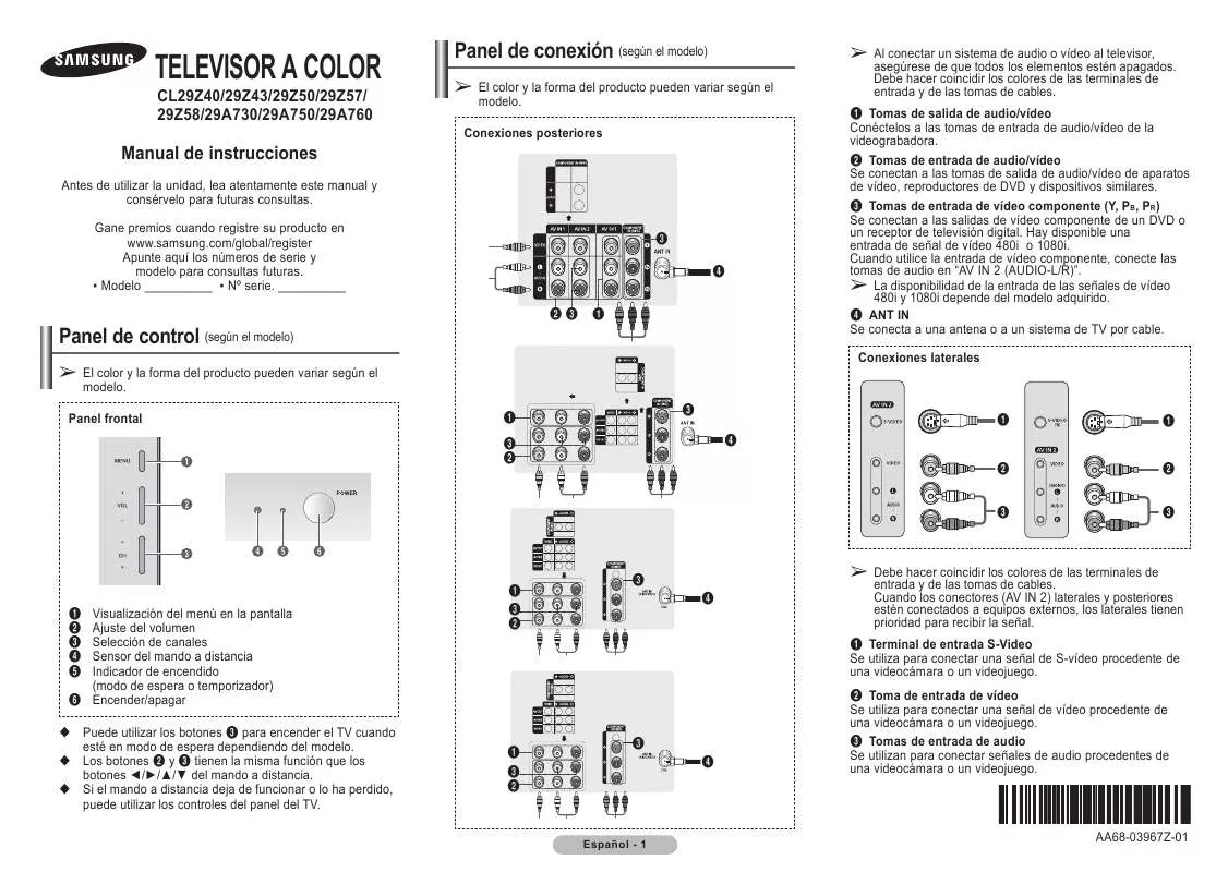 Mode d'emploi SAMSUNG CL-29A551GQ