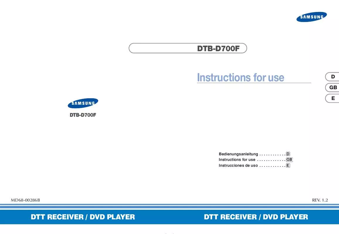 Mode d'emploi SAMSUNG DTB-D700