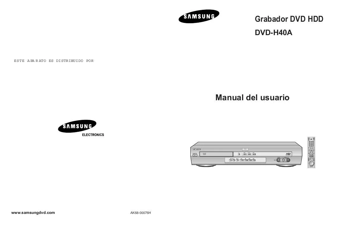 Mode d'emploi SAMSUNG DVD-H40E