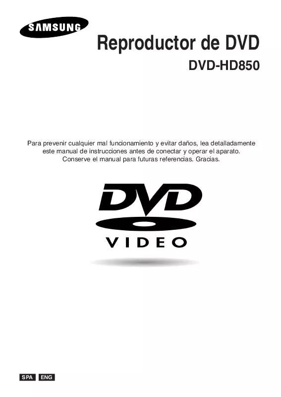 Mode d'emploi SAMSUNG DVD-HD850