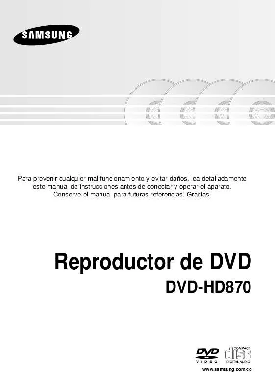 Mode d'emploi SAMSUNG DVD-HD870