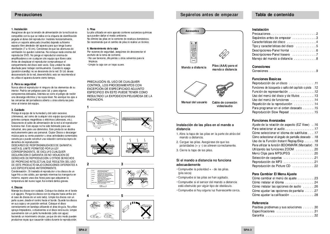 Mode d'emploi SAMSUNG DVD-P142