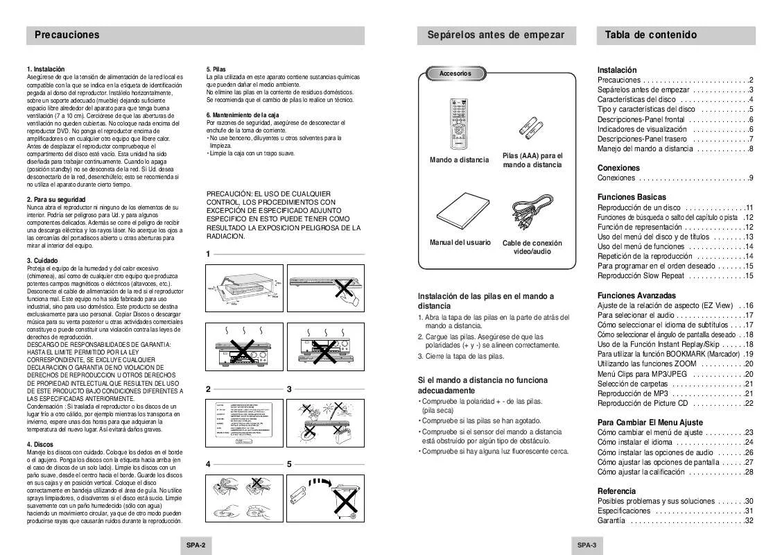 Mode d'emploi SAMSUNG DVD-P145