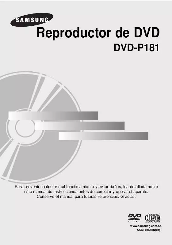 Mode d'emploi SAMSUNG DVD-P181