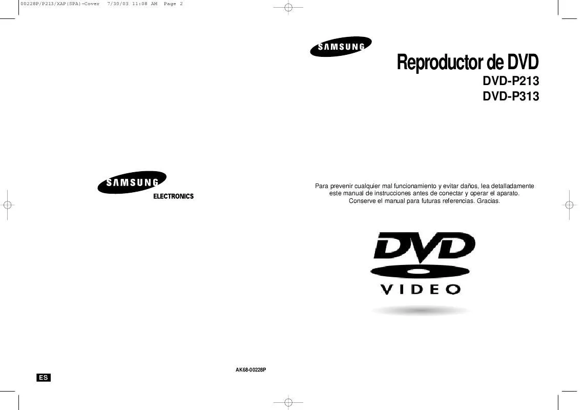 Mode d'emploi SAMSUNG DVD-P213