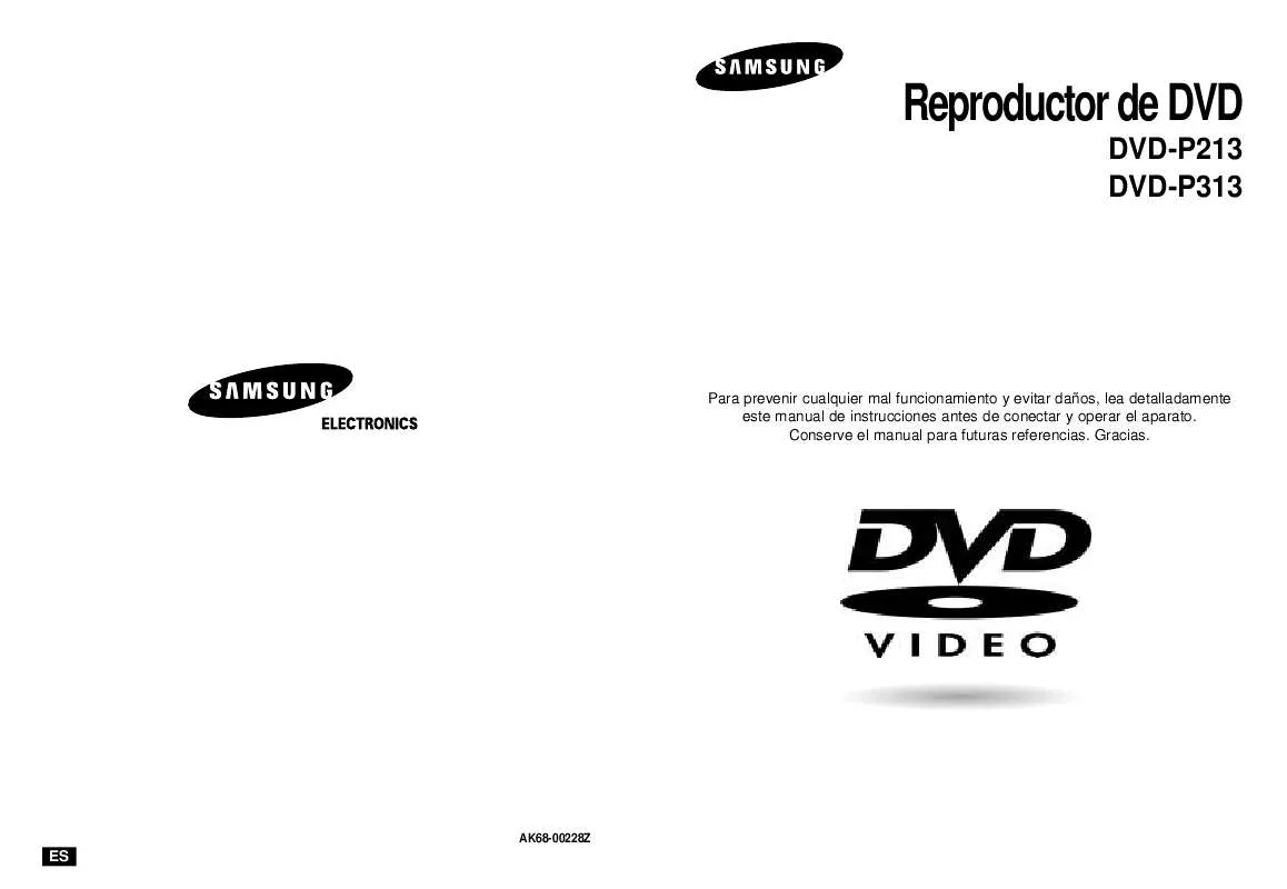 Mode d'emploi SAMSUNG DVD-P213A