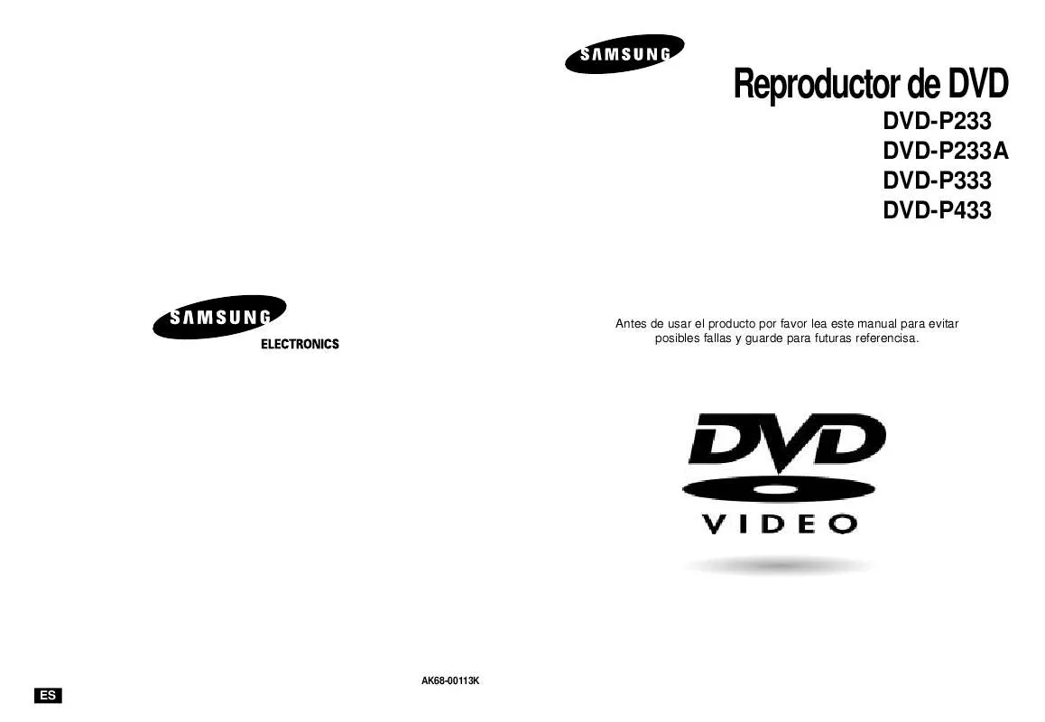 Mode d'emploi SAMSUNG DVD-P233