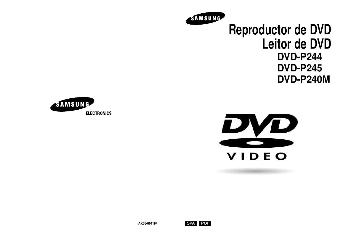 Mode d'emploi SAMSUNG DVD-P240M