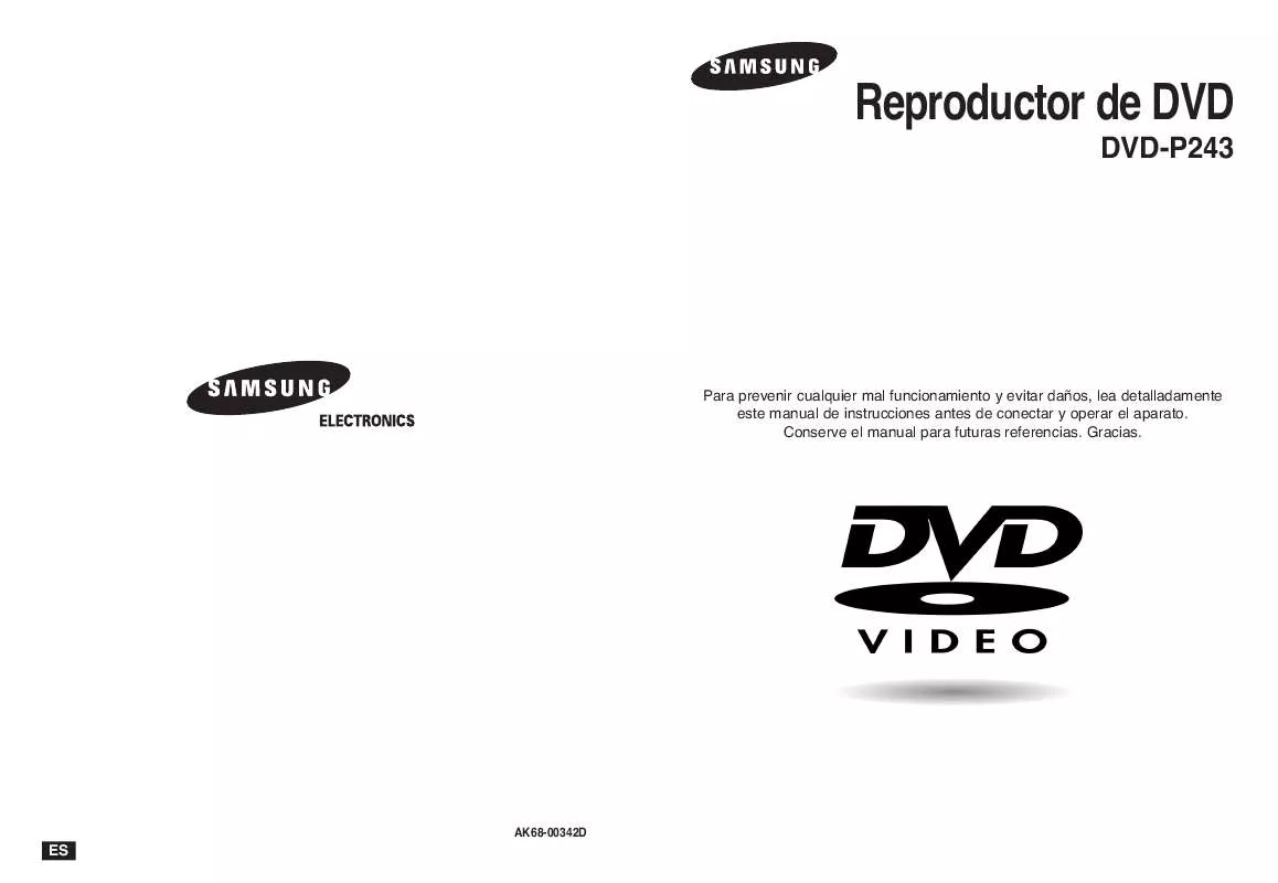 Mode d'emploi SAMSUNG DVD-P243