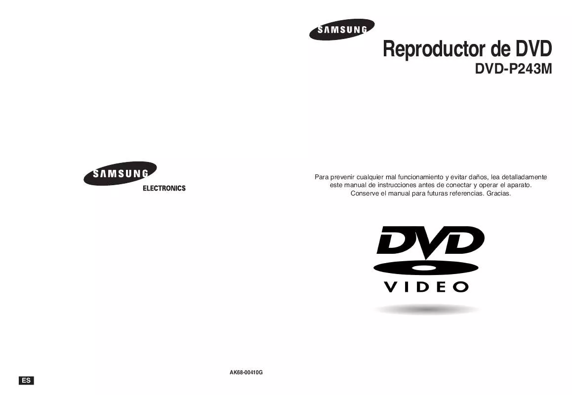 Mode d'emploi SAMSUNG DVD-P243M